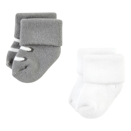 Hudson Baby Cotton Rich Newborn and Terry Socks, Modern Elephant