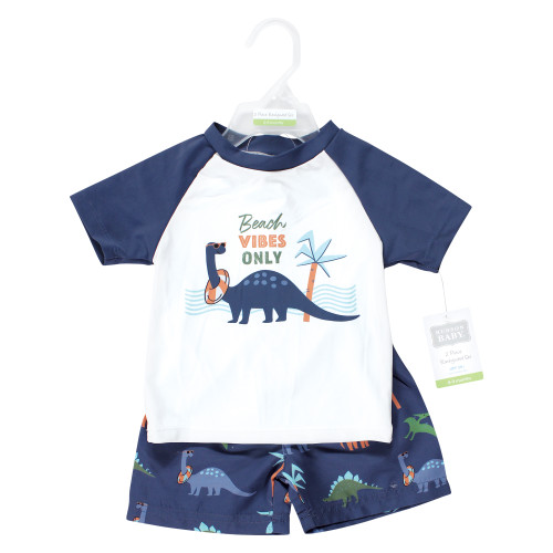 Hudson Baby Swim Rashguard Set, Beach Vibe Dino