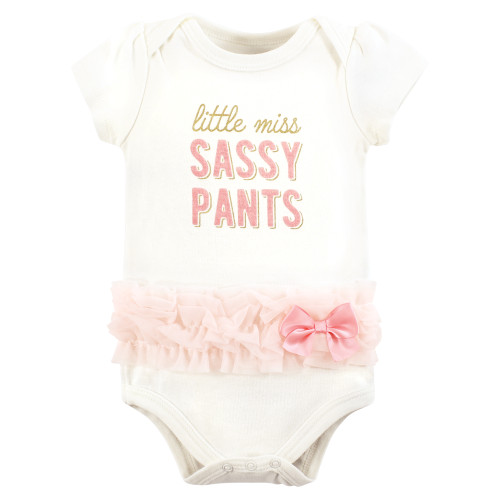 Hudson Baby Cotton Bodysuits, Miss Sassy Pants