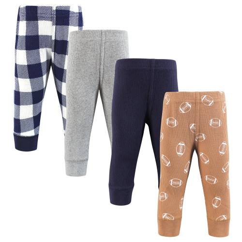 Hudson Baby Thermal Tapered Ankle Pants 4pk, Football