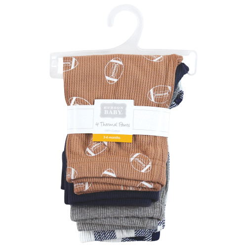 Hudson Baby Thermal Tapered Ankle Pants 4pk, Football