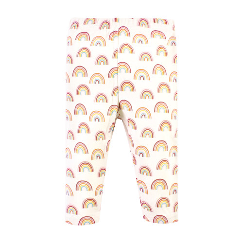 Hudson Baby Cotton Bodysuit, Pant and Shoe Set, Sunshine Rainbows Long Sleeve