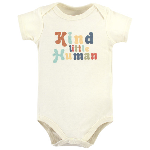 Hudson Baby Cotton Bodysuit, Pant and Shoe Set, Kind Human Short Sleeve