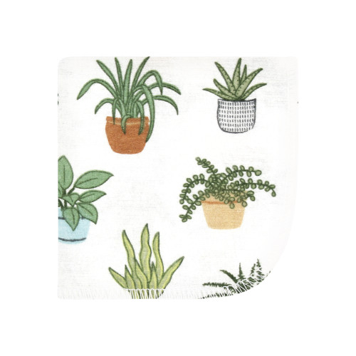 Hudson Baby Flannel Cotton Washcloths, Plants 12 Pack