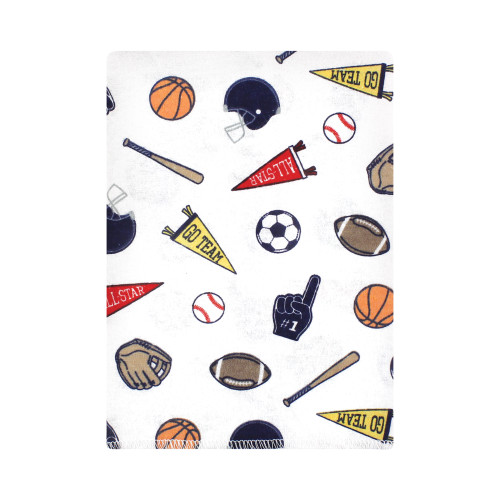 Hudson Baby Cotton Flannel Burp Cloths Bundle, Sports Fan