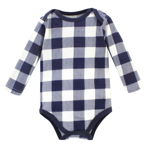Hudson Baby Thermal Long Sleeve Bodysuits, Football