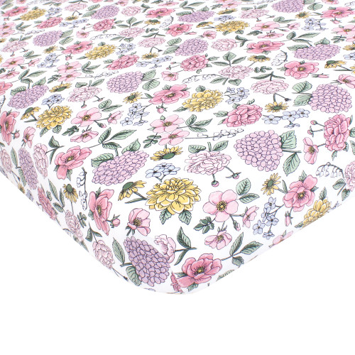 Hudson Baby Cotton Fitted Crib Sheet, Vintage Blossom