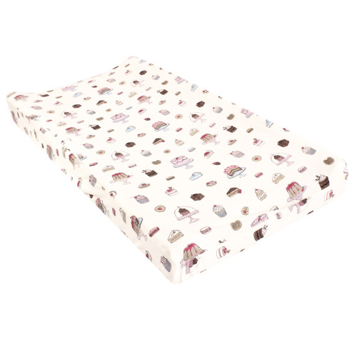 Hudson Baby Cotton Changing Pad Cover, Sweet Bakery