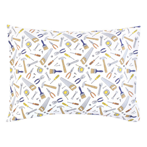 Hudson Baby Cotton Toddler Pillow Case, Construction Work