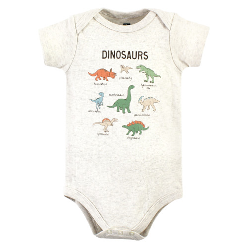 Hudson Baby Cotton Bodysuit, Pant and Shoe Set, Dinosaur Adventures Short Sleeve