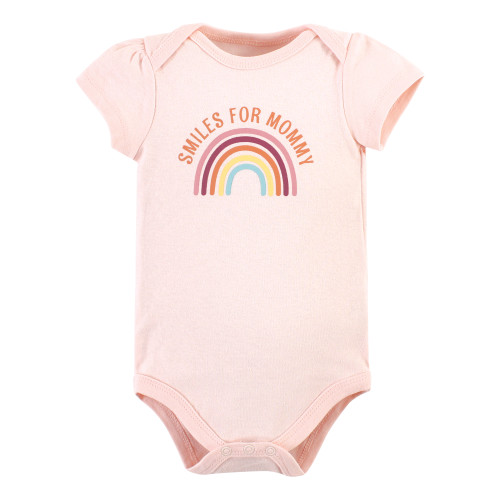 Hudson Baby Cotton Bodysuits, Sunshine Rainbows 5 Pack