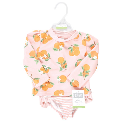 Hudson Baby Swim Rashguard Set, Citrus Orange