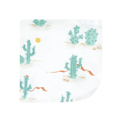 Hudson Baby Flannel Cotton Washcloths, Desert Cactus 10 Pack