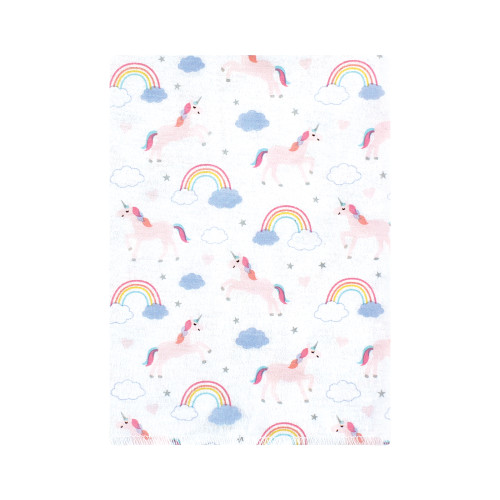 Hudson Baby Cotton Flannel Burp Cloths Bundle, Unicorns Rainbows
