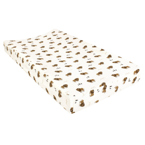 Hudson Baby Cotton Changing Pad Cover, Wild Buffalo