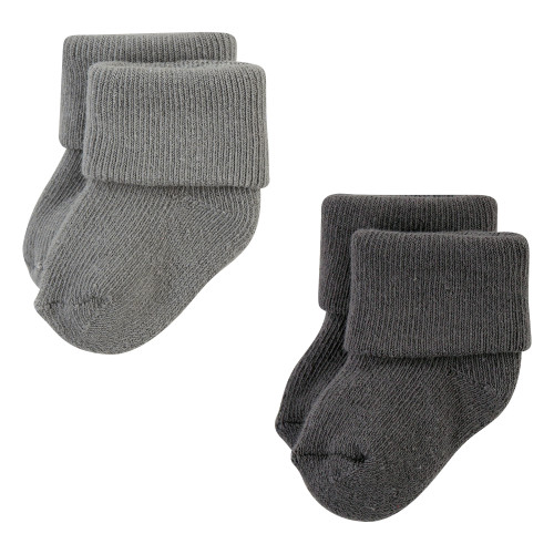 Hudson Baby Cotton Rich Newborn and Terry Socks, Solid Blue Gray 8 Pack Terry