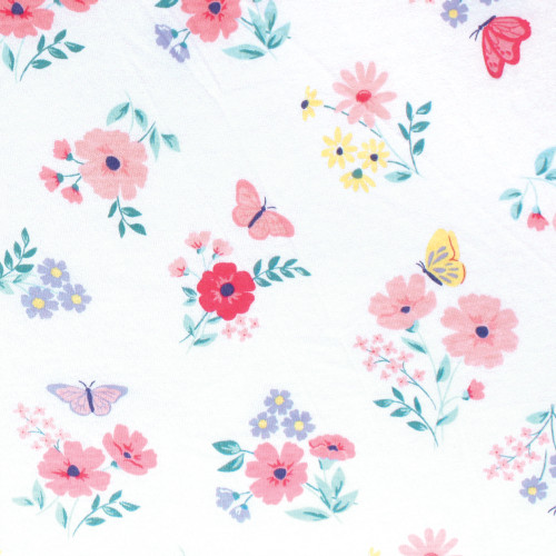 Hudson Baby Cotton Fitted Crib Sheet, Butterfly Floral