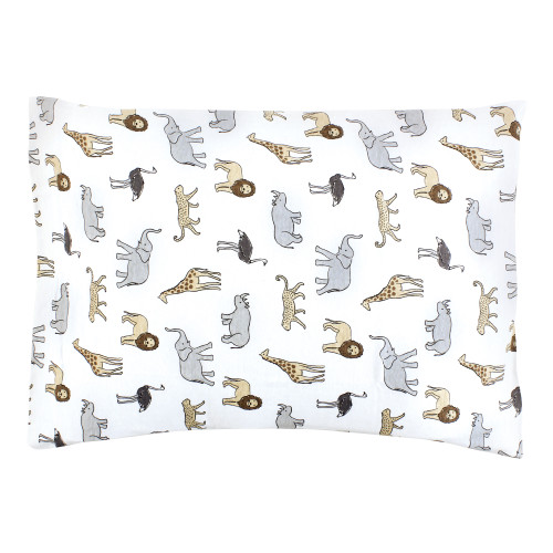 Hudson Baby Cotton Toddler Pillow Case, Modern Safari