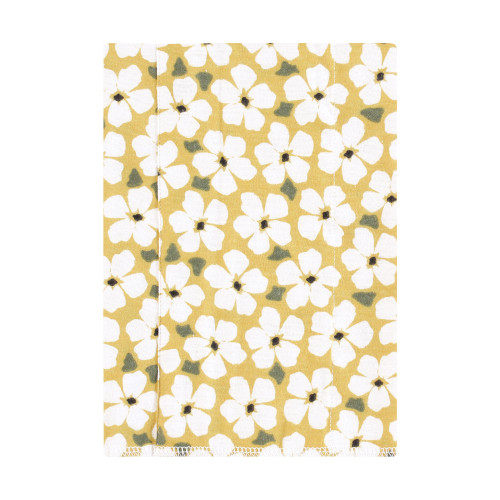 Hudson Baby Cotton Flannel Burp Cloths, Sage Floral 7 Pack