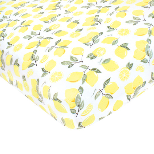 Hudson Baby Cotton Fitted Crib Sheet, Lemon