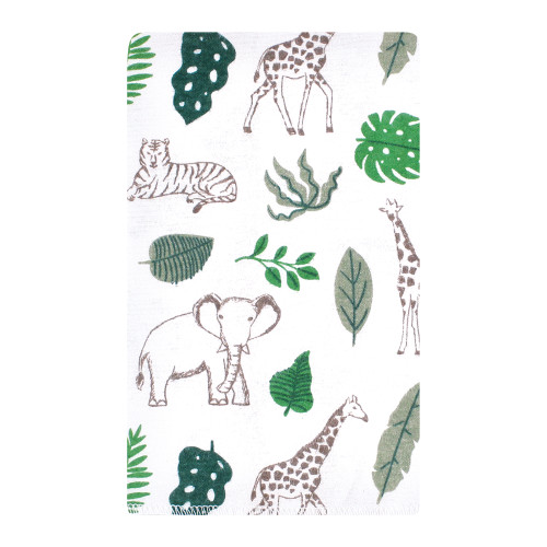Hudson Baby Cotton Flannel Burp Cloths, Jungle 10 Pack