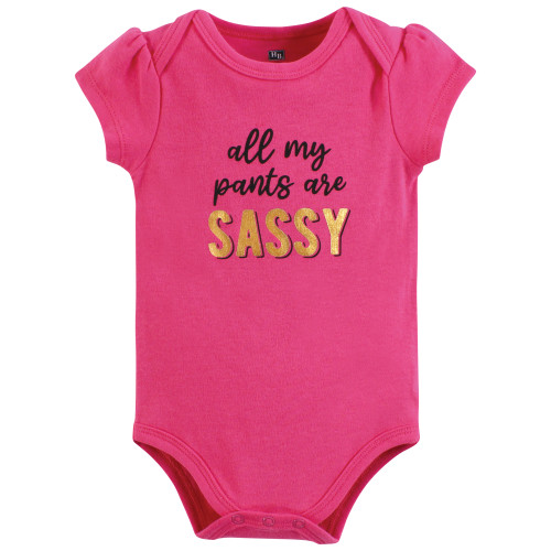Hudson Baby Cotton Bodysuit, Pant and Shoe Set, Sassy Pants