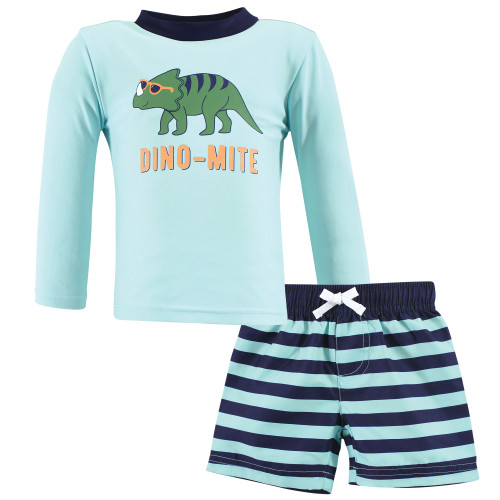Hudson Baby Swim Rashguard Set, Dino-Mite