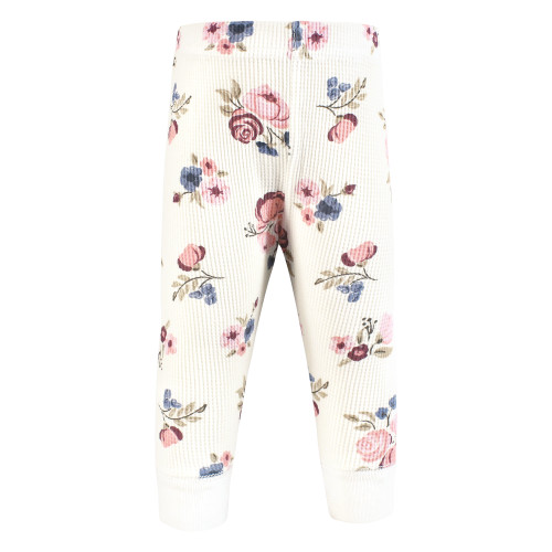 Hudson Baby Thermal Tapered Ankle Pants 4pk, Dusty Rose Floral