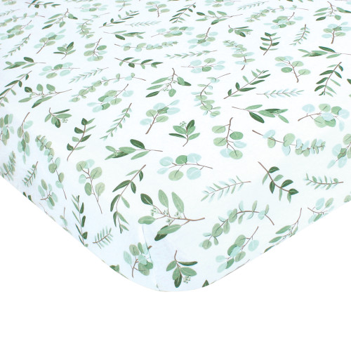 Hudson Baby Cotton Fitted Crib Sheet, Eucalyptus