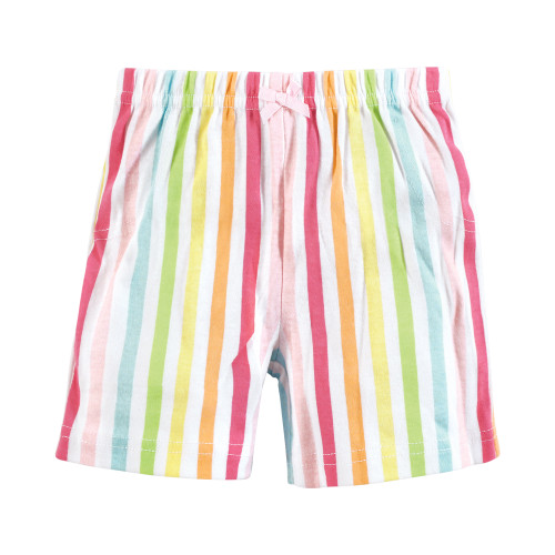 Hudson Baby Shorts Bottoms 4-Pack, Rainbow Stripe