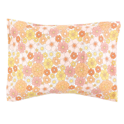 Hudson Baby Cotton Toddler Pillow Case, Peace Love Flowers
