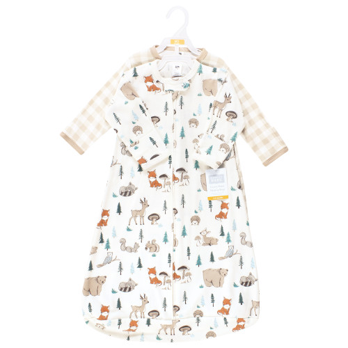 Hudson Baby Cotton Long-Sleeve Wearable Sleeping Bag, Sack, Blanket, Boy Woodland Pals Long Sleeve