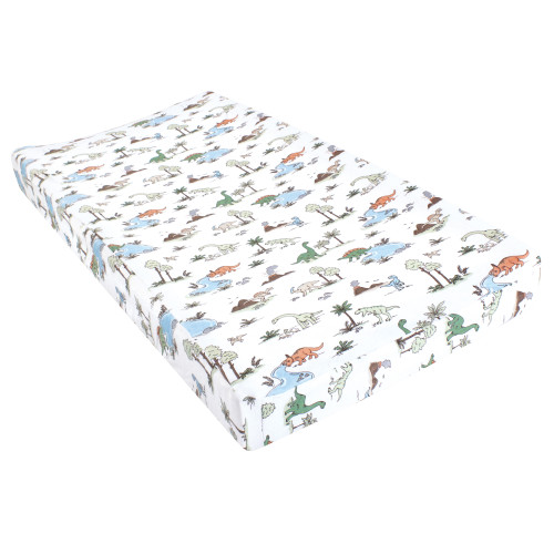 Hudson Baby Cotton Changing Pad Cover, Dinosaur Adventures