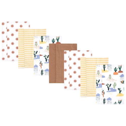 Hudson Baby Cotton Flannel Burp Cloths, Fun Desert 7 Pack