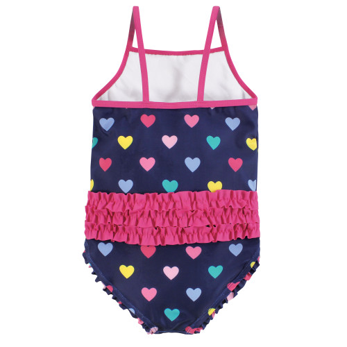 Hudson Baby Baby and Toddler Swimsuit, Navy Hearts 1