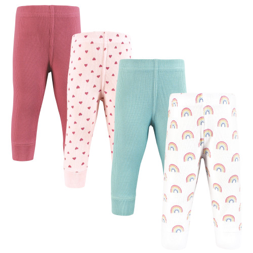 Hudson Baby Thermal Tapered Ankle Pants 4pk, Creative Rainbows