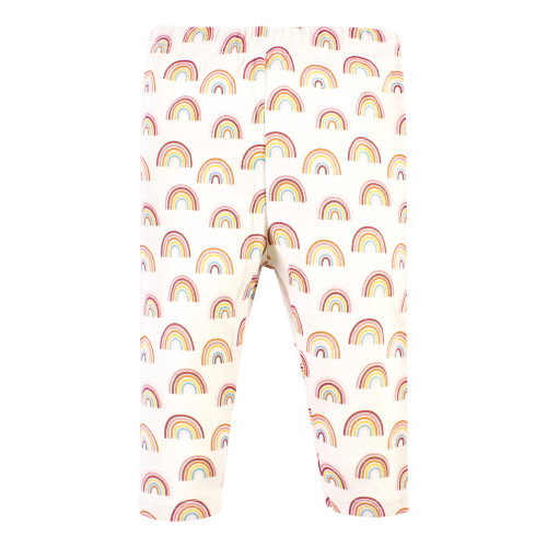 Hudson Baby Cotton Bodysuit, Pant and Shoe Set, Sunshine Rainbows Short Sleeve