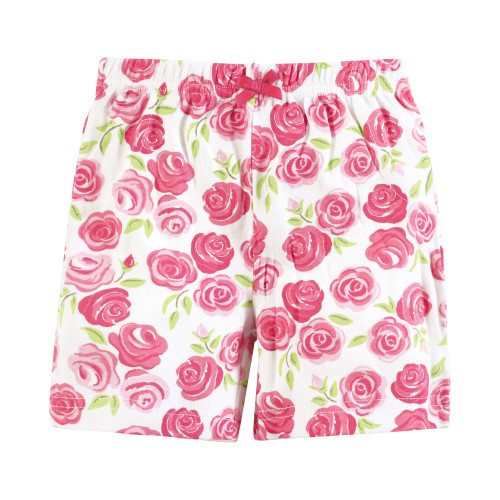 Hudson Baby Shorts Bottoms 4-Pack, Pink Roses