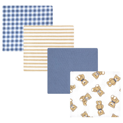 Hudson Baby Cotton Flannel Receiving Blankets, Gentleman Bear