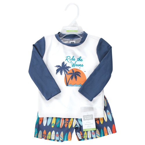 Hudson Baby Swim Rashguard Set, Ride The Waves