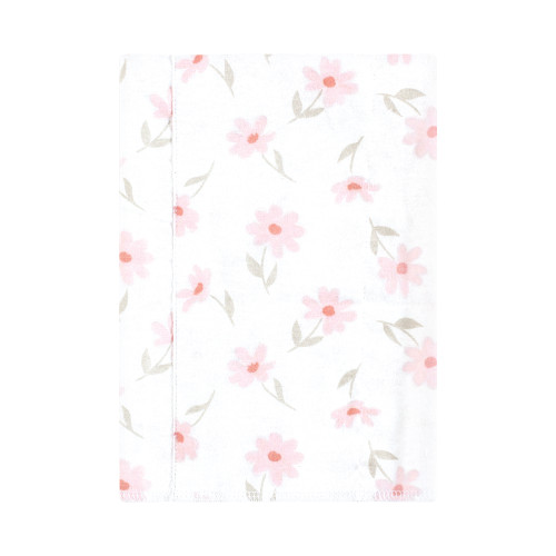 Hudson Baby Cotton Flannel Burp Cloths, Pink Honey Bunny 4 Pack