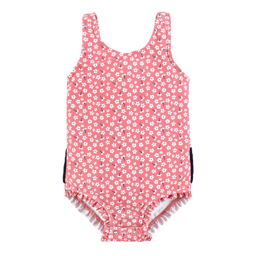 Hudson Baby Baby and Toddler Swimsuit, Tiny White Flower