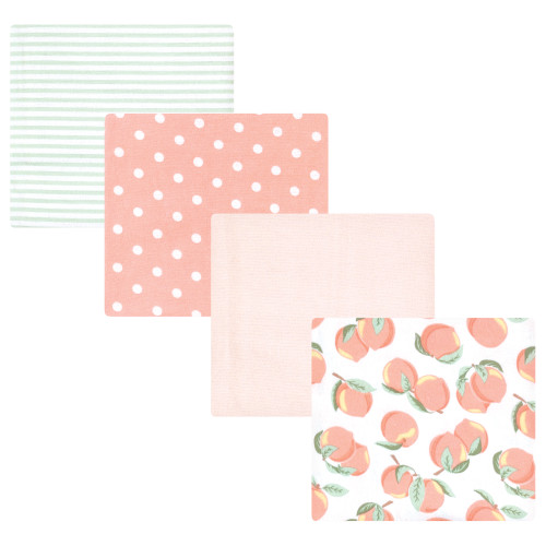 Hudson Baby Cotton Flannel Receiving Blankets, Sweet Peach