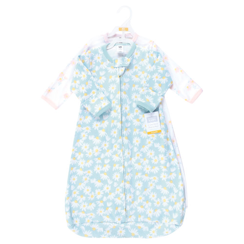 Hudson Baby Cotton Long-Sleeve Wearable Sleeping Bag, Sack, Blanket, Mixed Daisy Long Sleeve