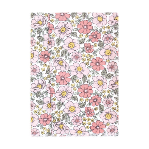 Hudson Baby Cotton Flannel Burp Cloths, Pink Yellow Pretty Floral 4 Pack