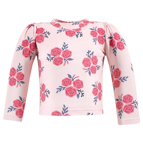 Hudson Baby Swim Rashguard Set, Pink Navy Roses