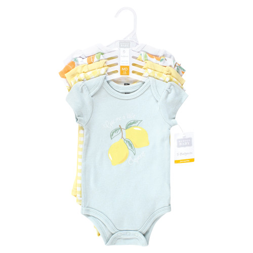 Hudson Baby Cotton Bodysuits, Citrus Mint