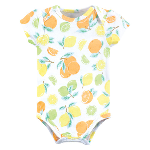 Hudson Baby Cotton Bodysuits, Citrus Mint