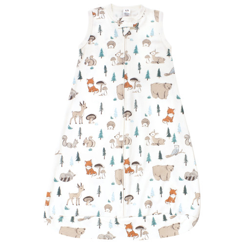 Hudson Baby Cotton Long-Sleeve Wearable Sleeping Bag, Sack, Blanket, Boy Woodland Pals Sleeveless
