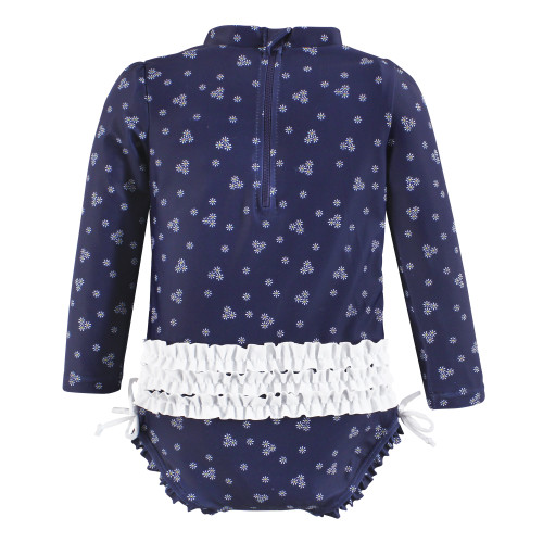 Hudson Baby Rashguard Baby and Toddler Swimsuit, Tiny Daisy